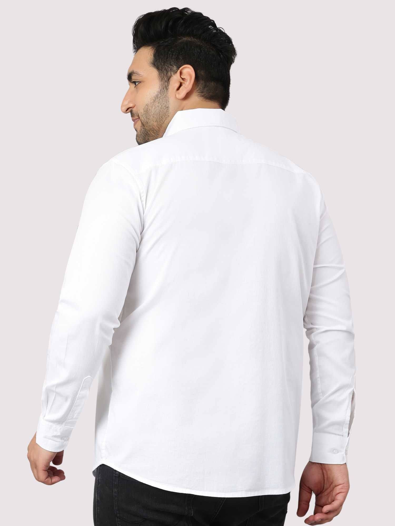 Floral Art Printed White Shirt Men's Plus Size - Guniaa Fashions