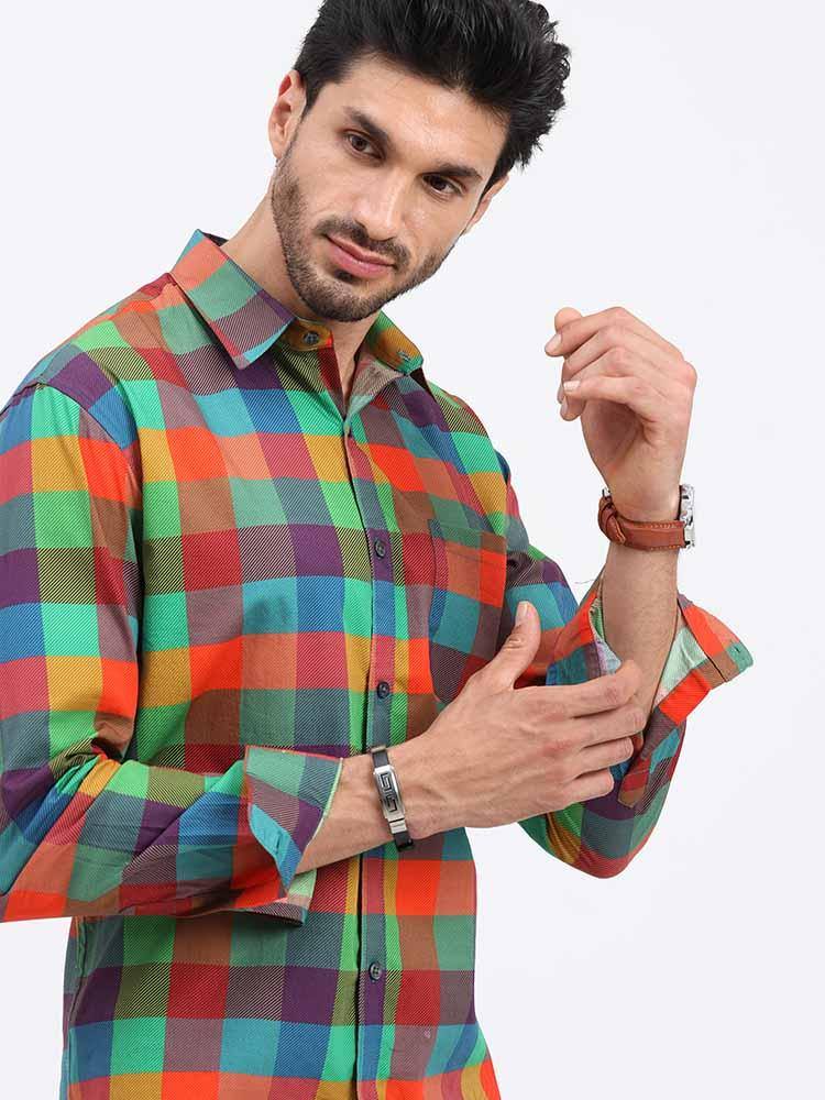 Genius Checks Printed Full Sleeve Shirt - Guniaa Fashions