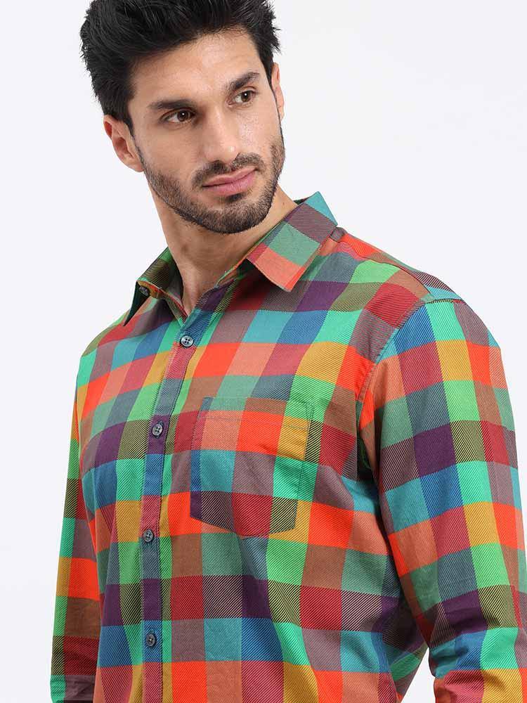 Genius Checks Printed Full Sleeve Shirt - Guniaa Fashions