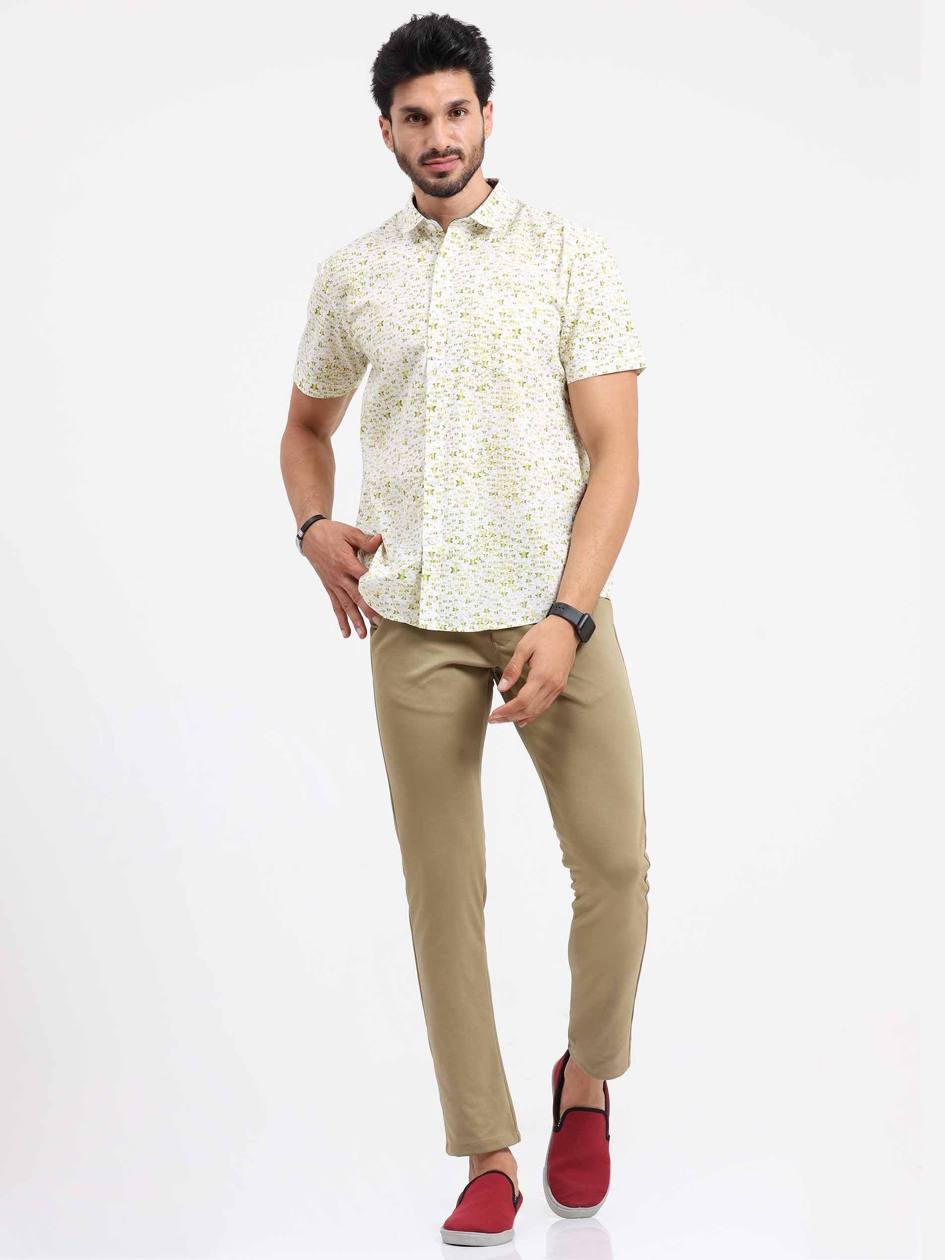 Golden Star Printed Half Sleeve Shirt - Guniaa Fashions