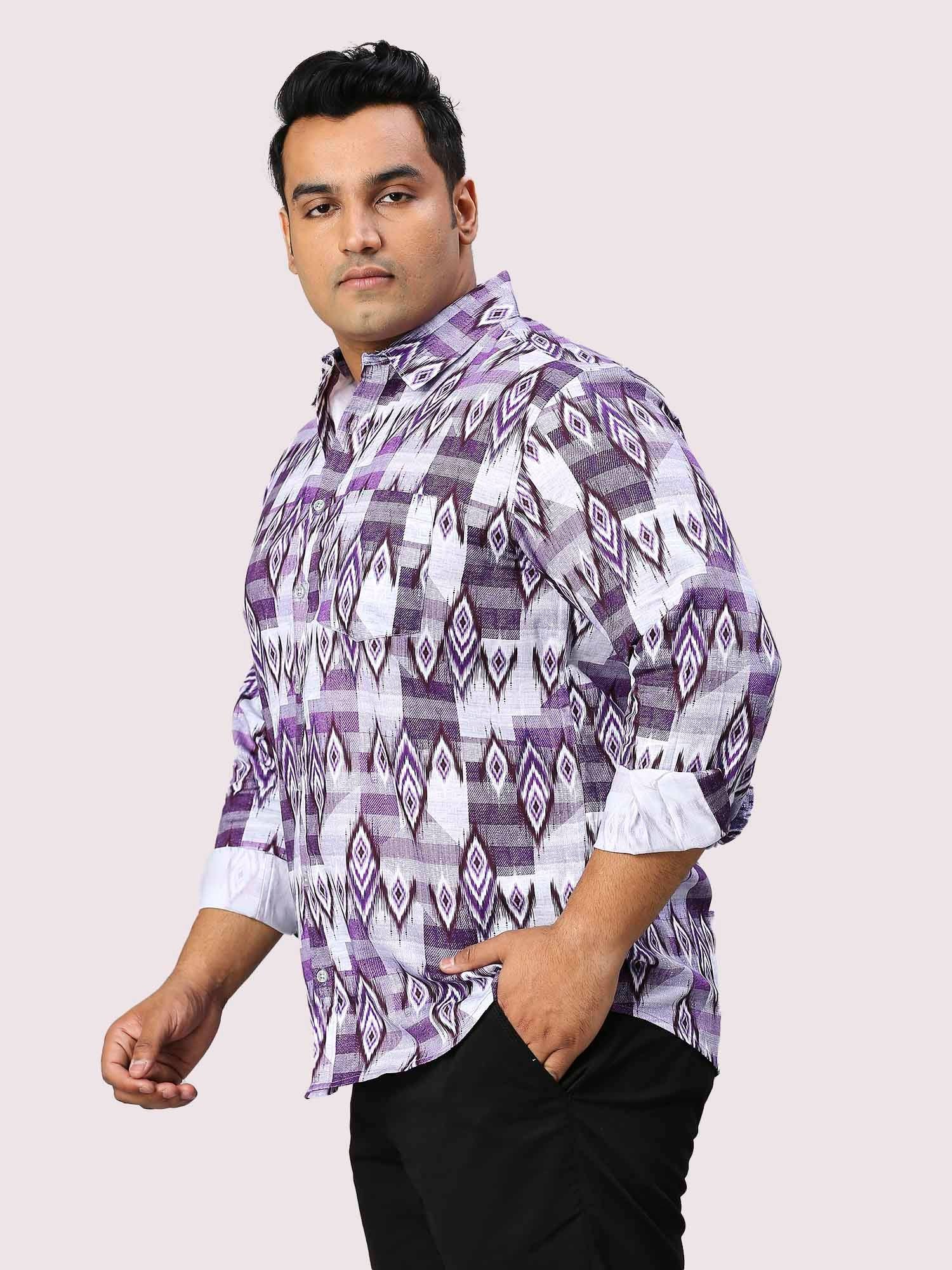 Grape Digital Printed Full Sleeve Shirt Men's Plus Size - Guniaa Fashions