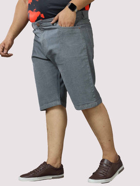 Gray Denim Shorts Men's Plus Size - Guniaa Fashions