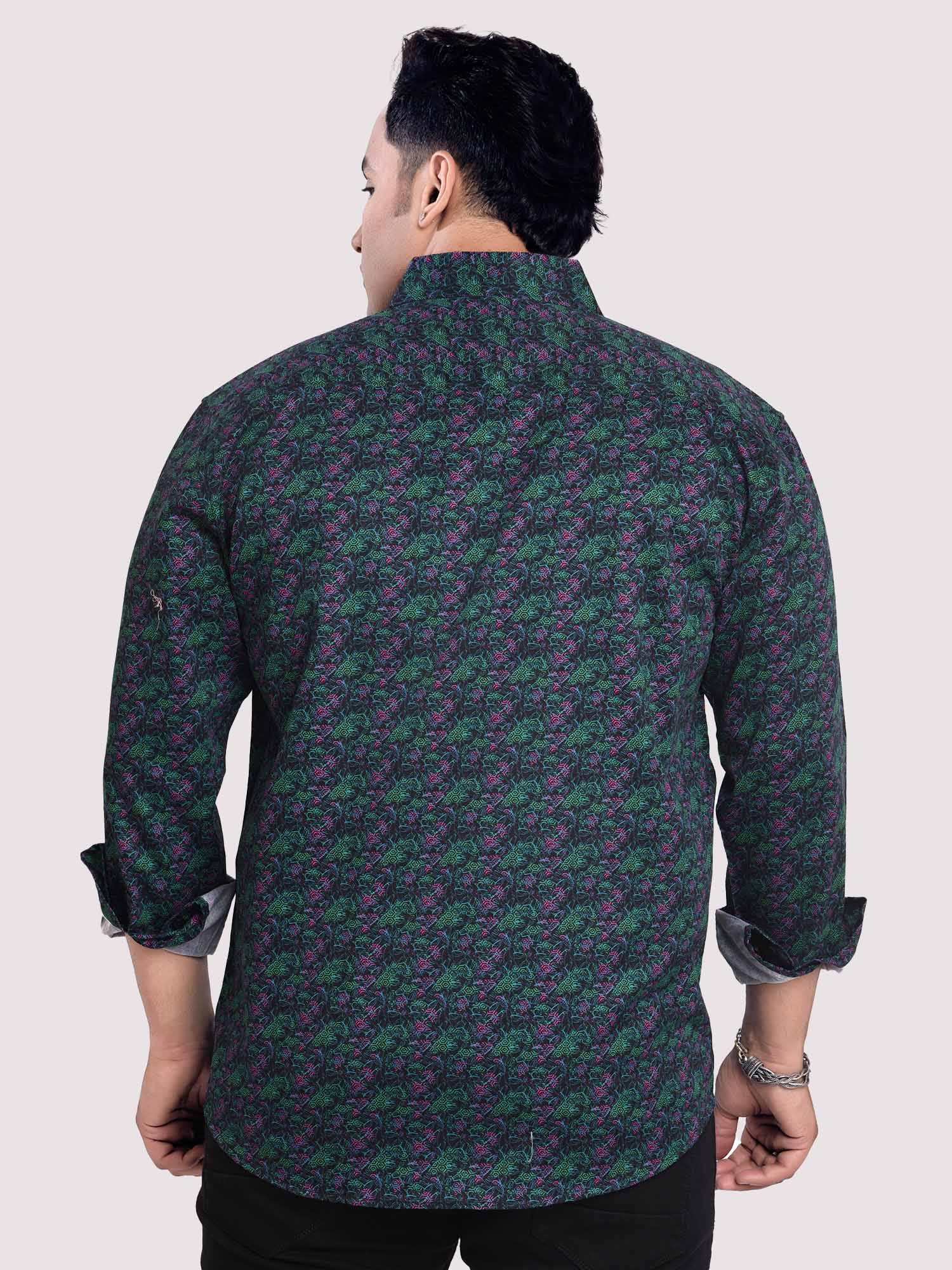 Green & Pink Printed Cotton Full sleeve Men's Plus size - Guniaa Fashions