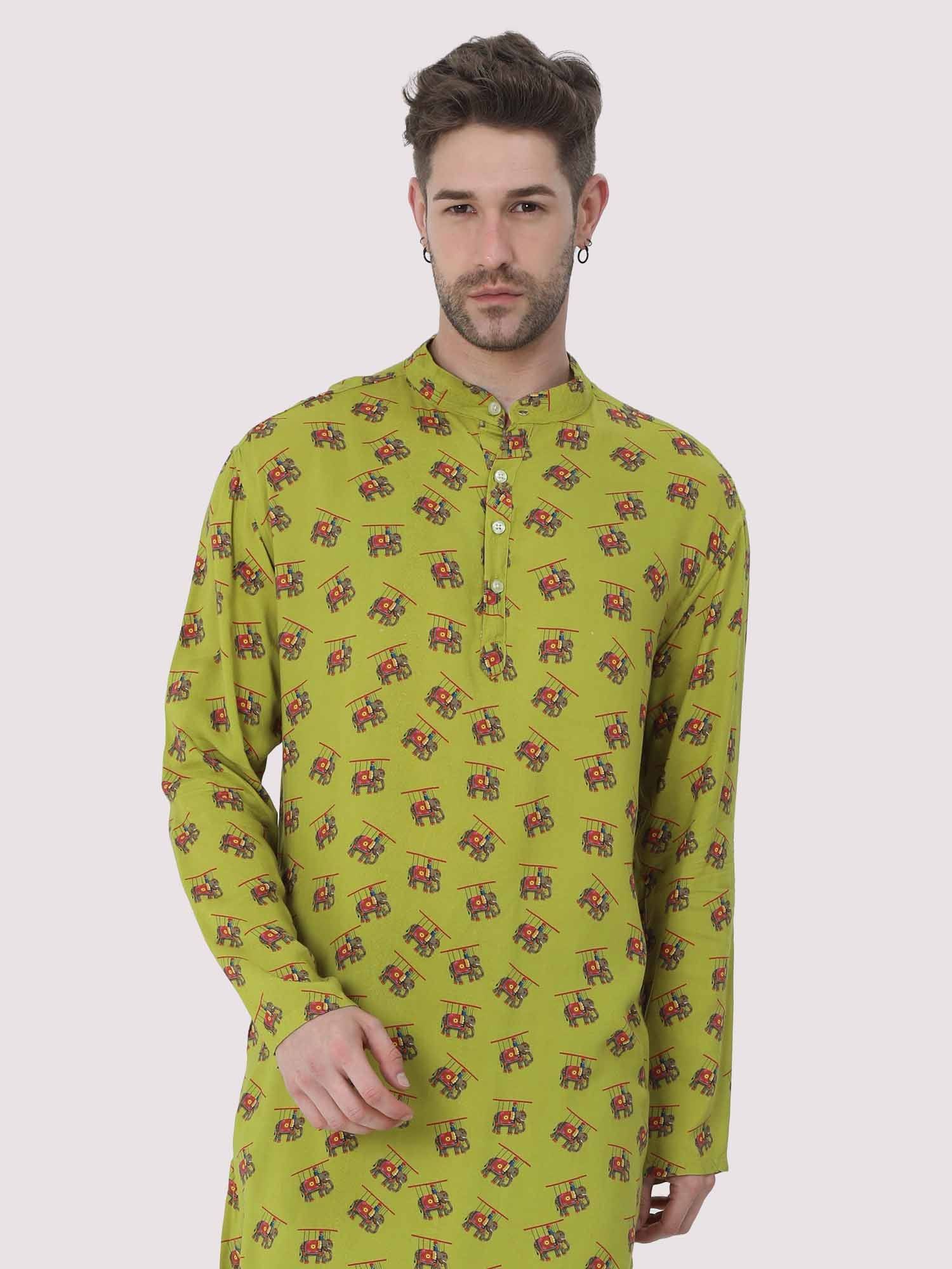 Green Floral Printed Kurta - Guniaa Fashions