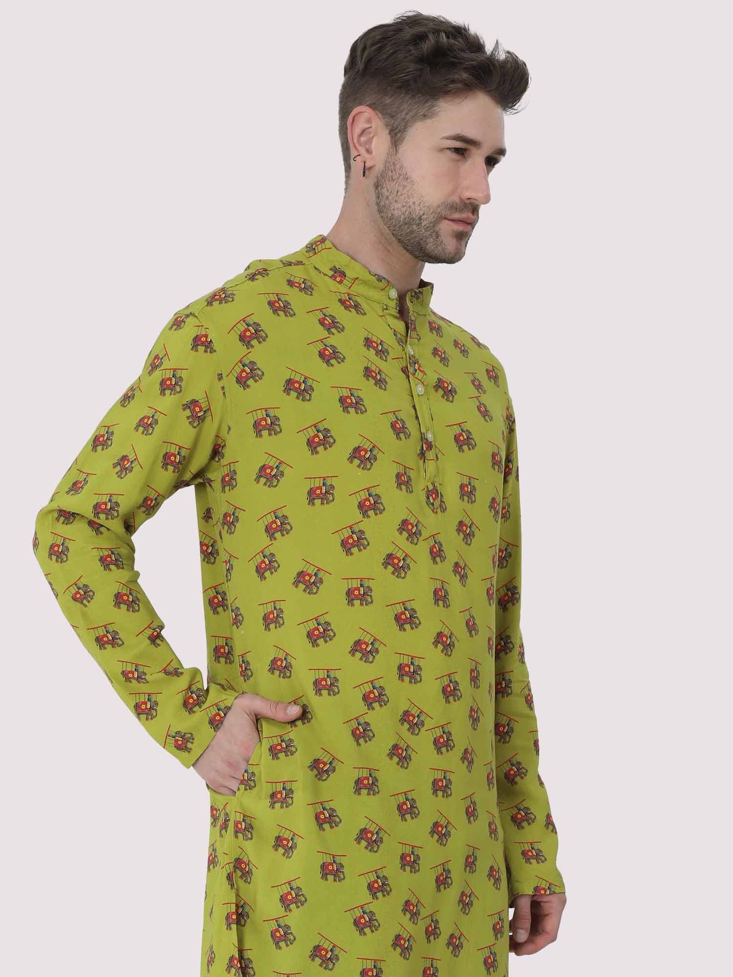 Green Floral Printed Kurta - Guniaa Fashions