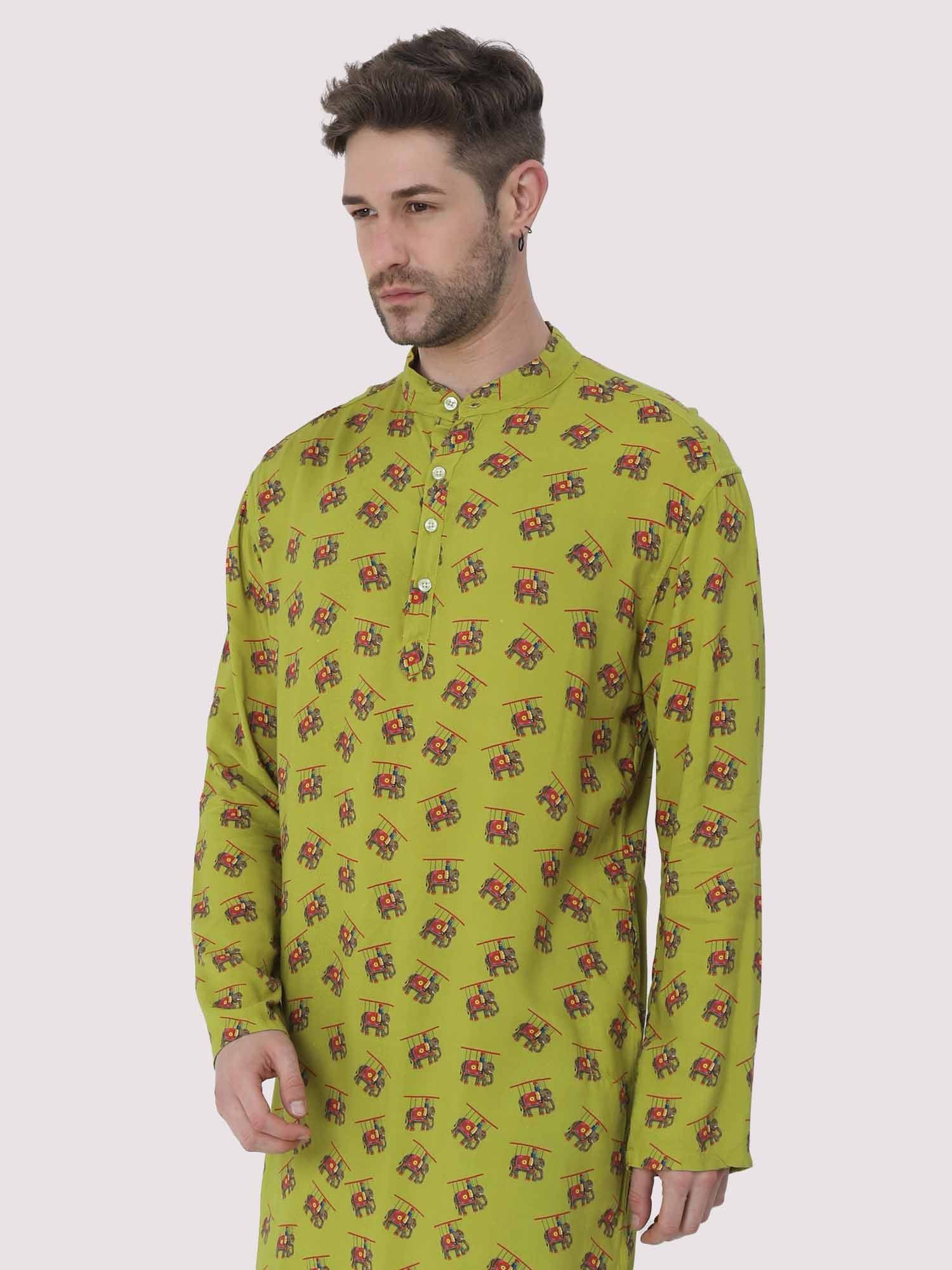 Green Floral Printed Kurta - Guniaa Fashions