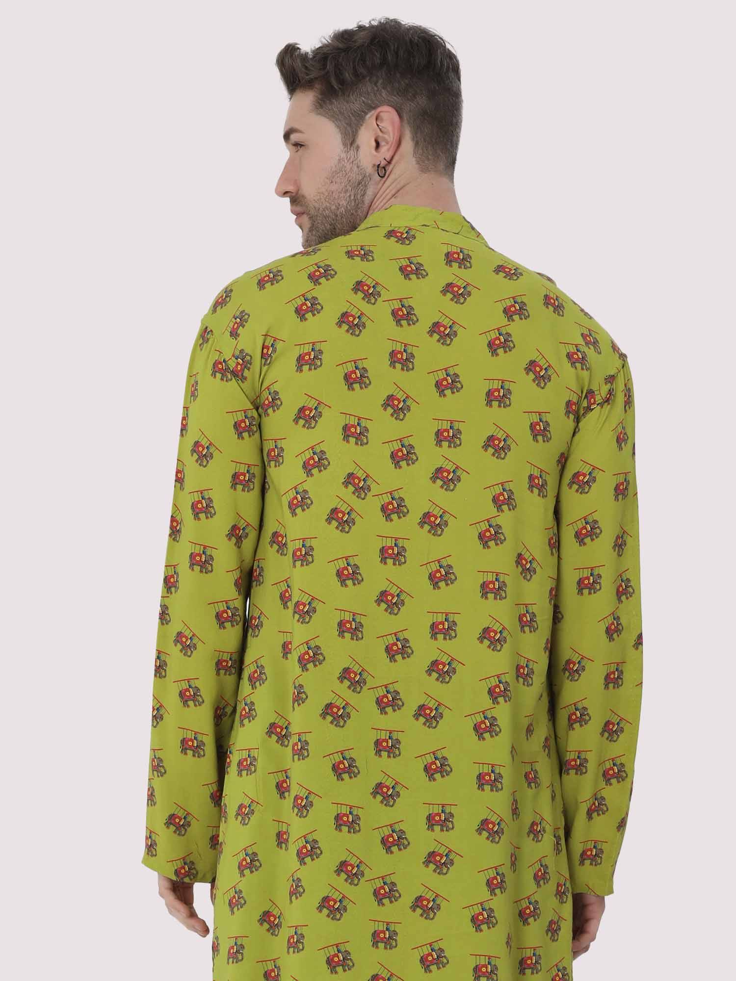 Green Floral Printed Kurta - Guniaa Fashions