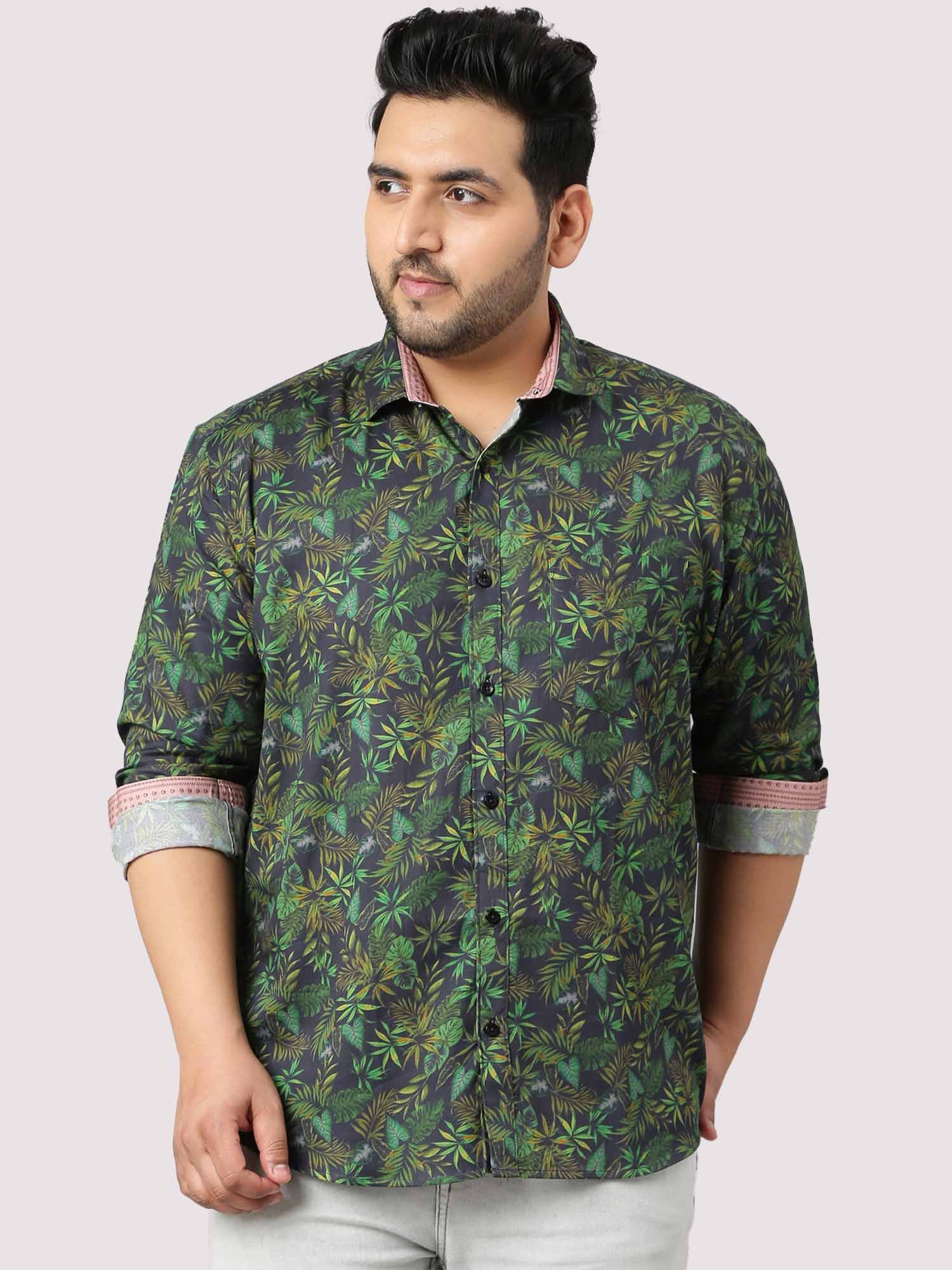 Greenleaf Cotton Digital Printed Shirt Men's Plus Size - Guniaa Fashions