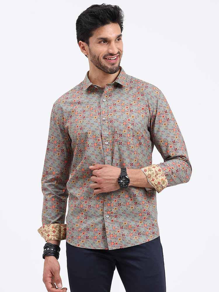 Grey Marvel Printed Full Sleeve Shirt - Guniaa Fashions