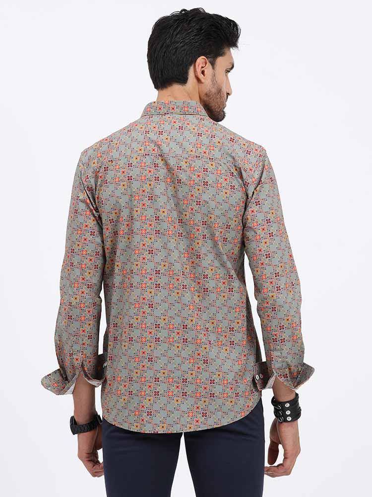 Grey Marvel Printed Full Sleeve Shirt - Guniaa Fashions