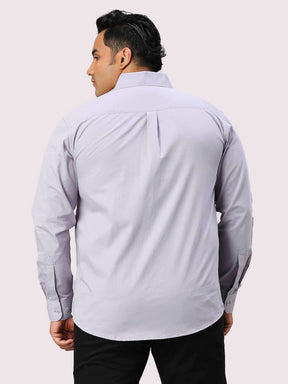 Grey Solid Pure Cotton Full Sleeve Shirt Men's Plus Size - Guniaa Fashions