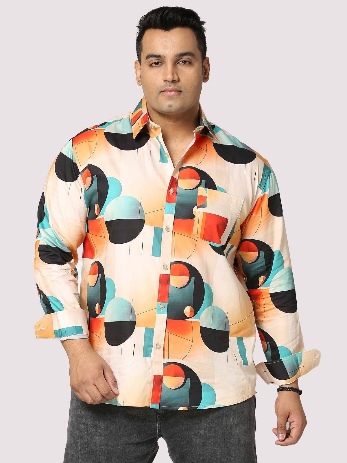 Groove Digital Printed Full Sleeve Men's Plus Size - Guniaa Fashions