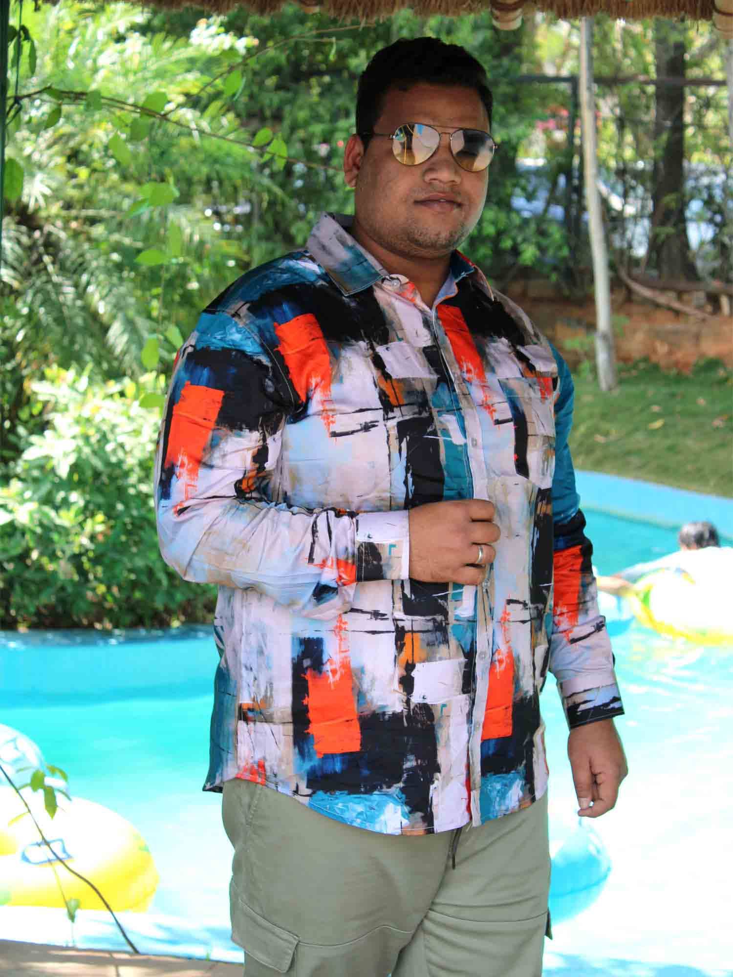 HangUp Printed Cotton Full sleeve Men's Plus size - Guniaa Fashions