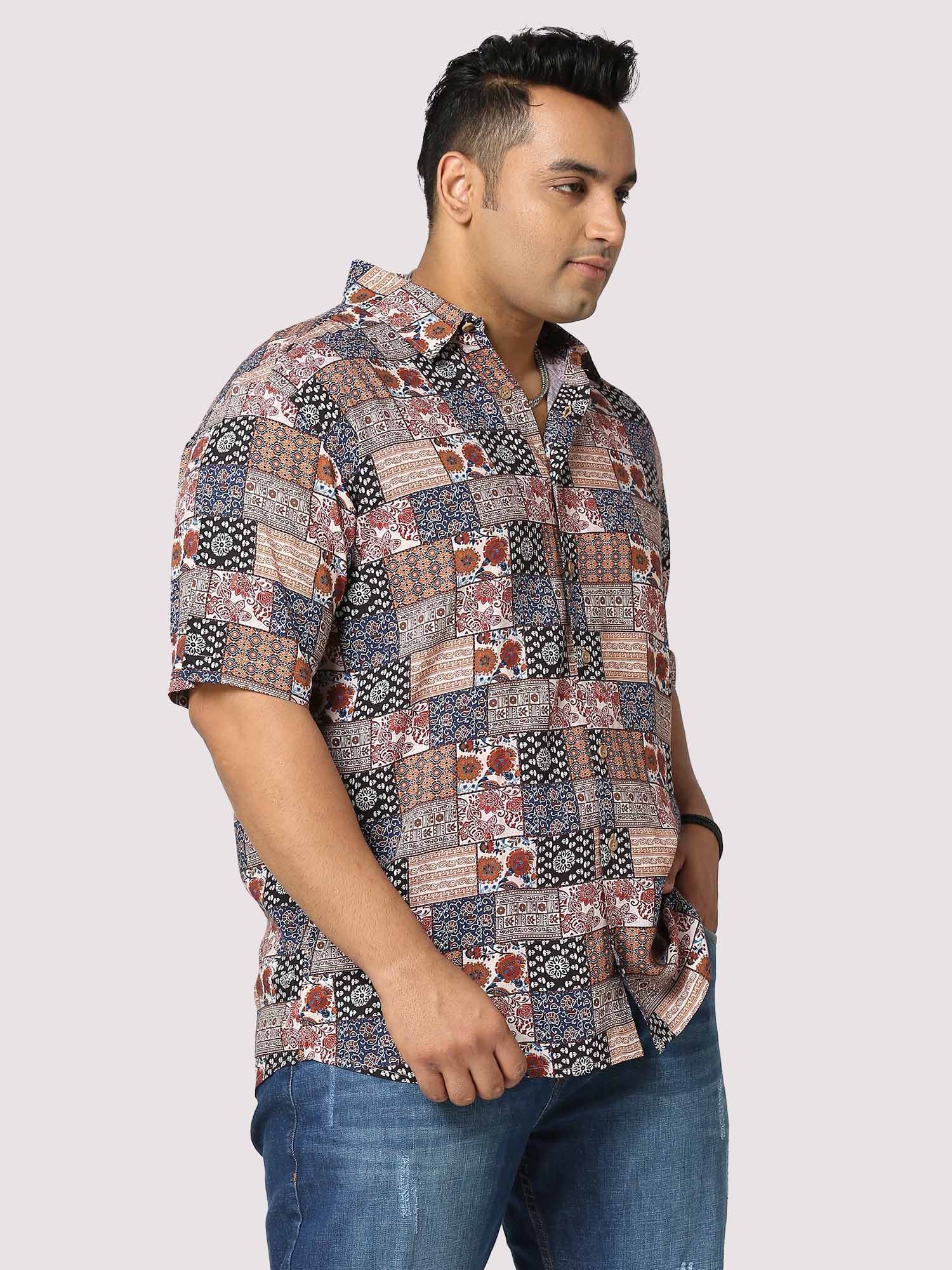 Harmony Digital Printed Half Shirt Men's Plus Size - Guniaa Fashions