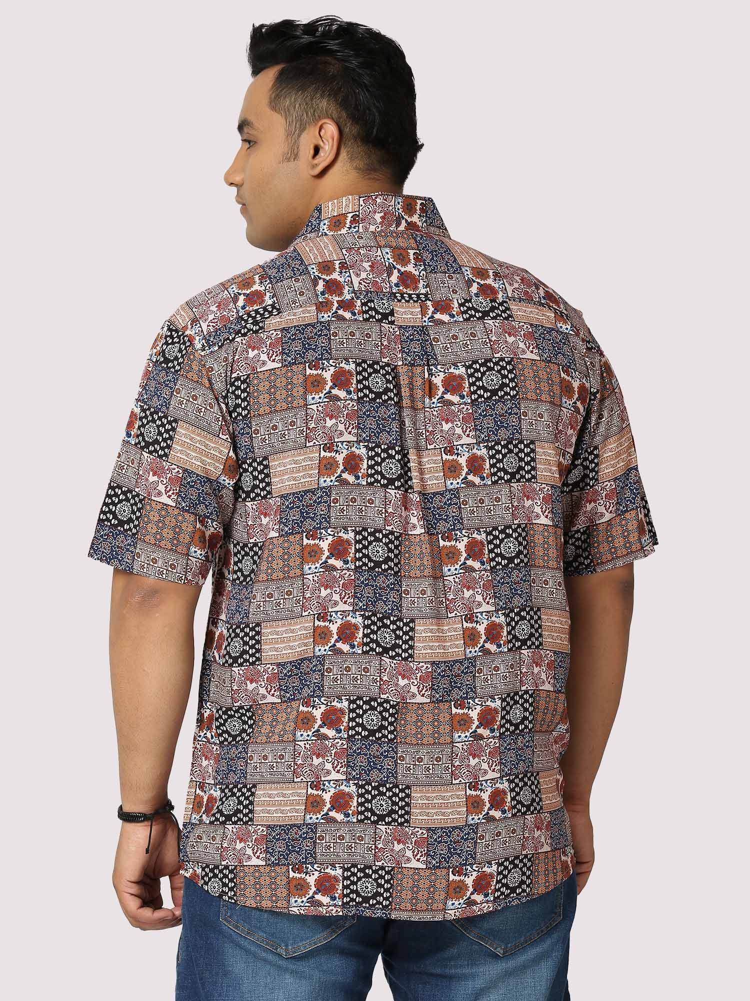 Harmony Digital Printed Half Shirt Men's Plus Size - Guniaa Fashions