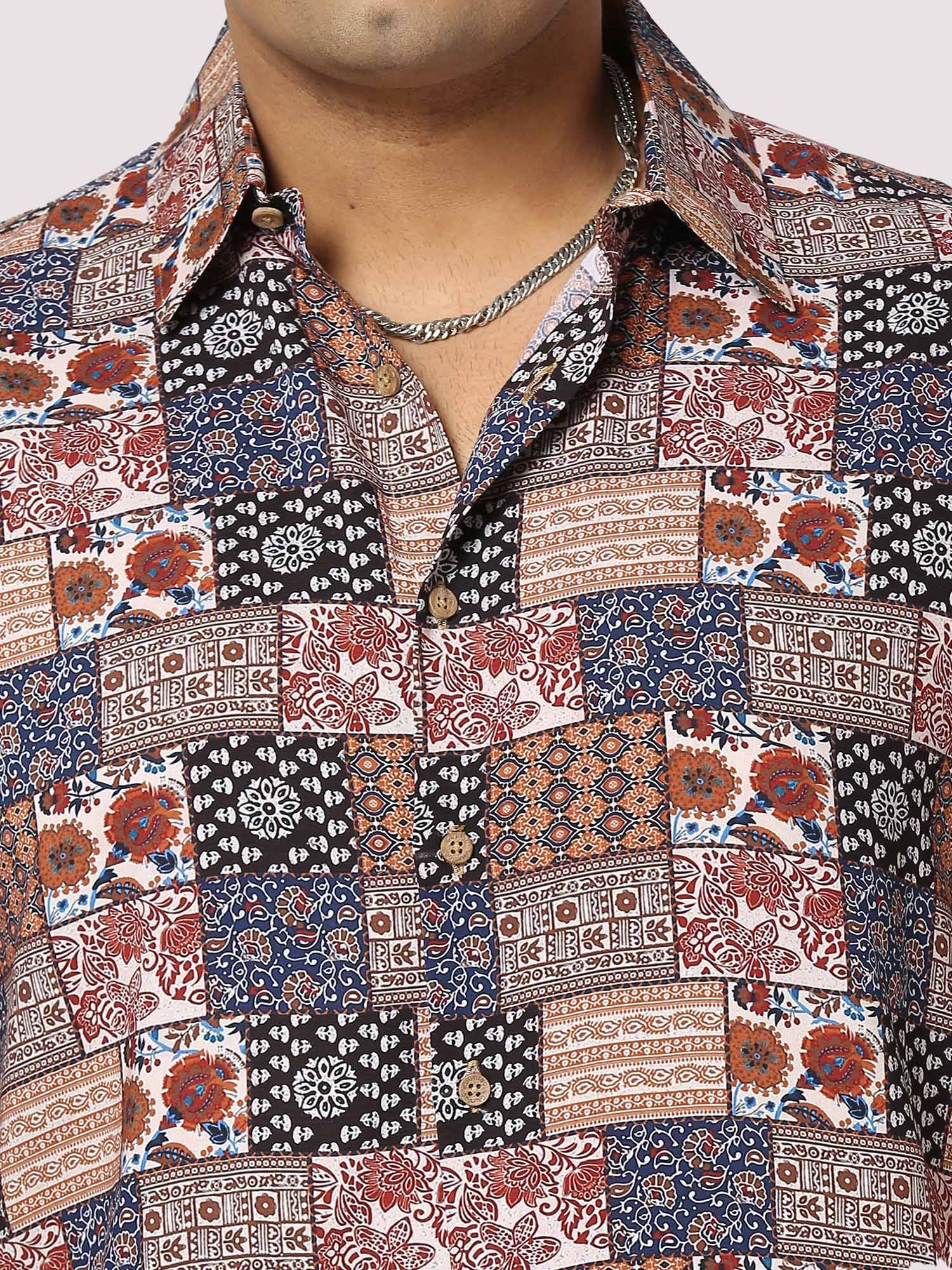 Harmony Digital Printed Half Shirt Men's Plus Size - Guniaa Fashions