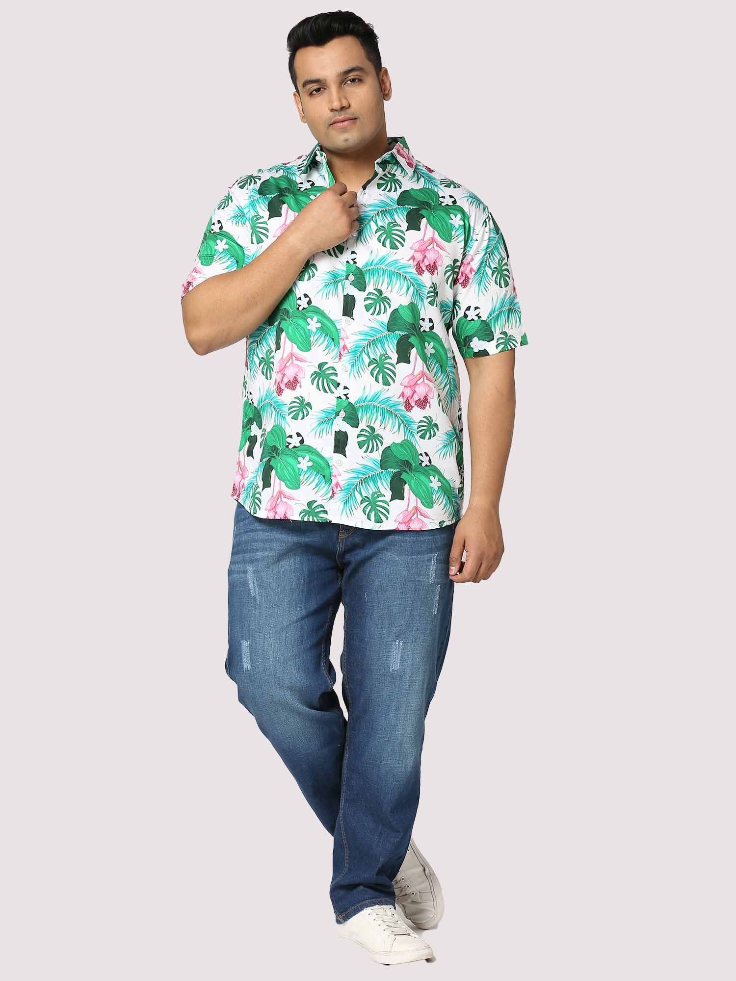 Hawaii Digital Printed Half Shirt Men's Plus Size - Guniaa Fashions