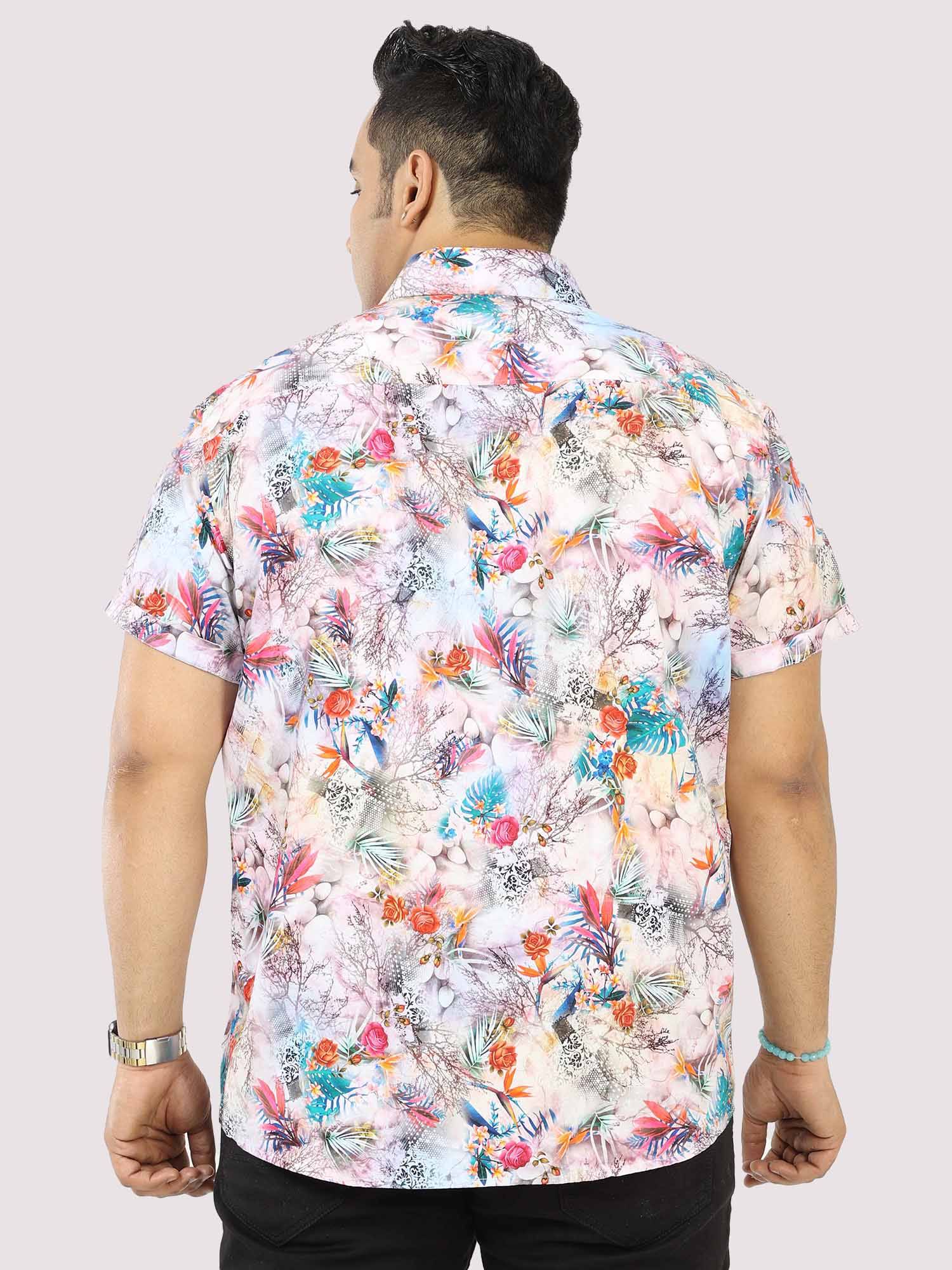 Hibiscus Tropic Digital Printed Half Sleeve Shirt Men's Plus Size - Guniaa Fashions