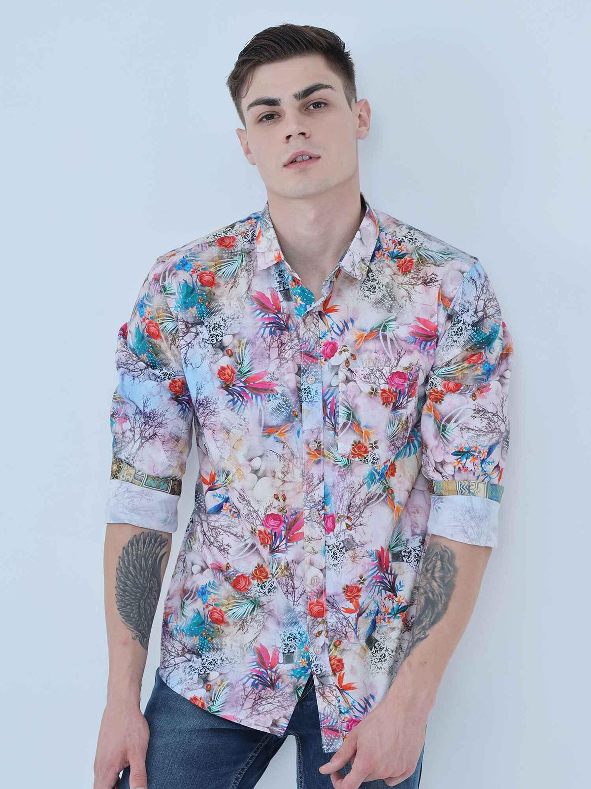 Hibiscus Tropic Digital Printed Shirt - Guniaa Fashions