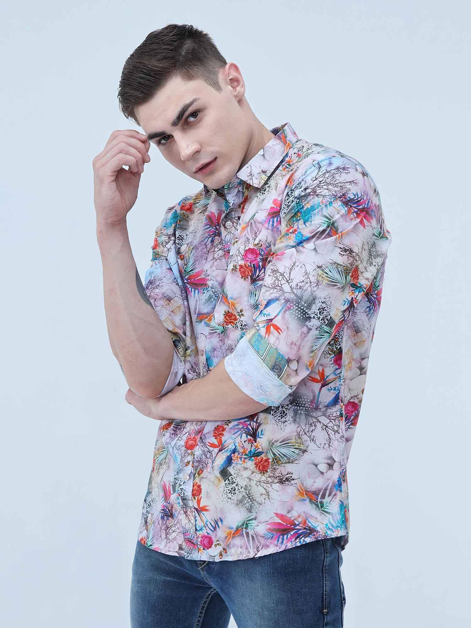 Hibiscus Tropic Digital Printed Shirt - Guniaa Fashions