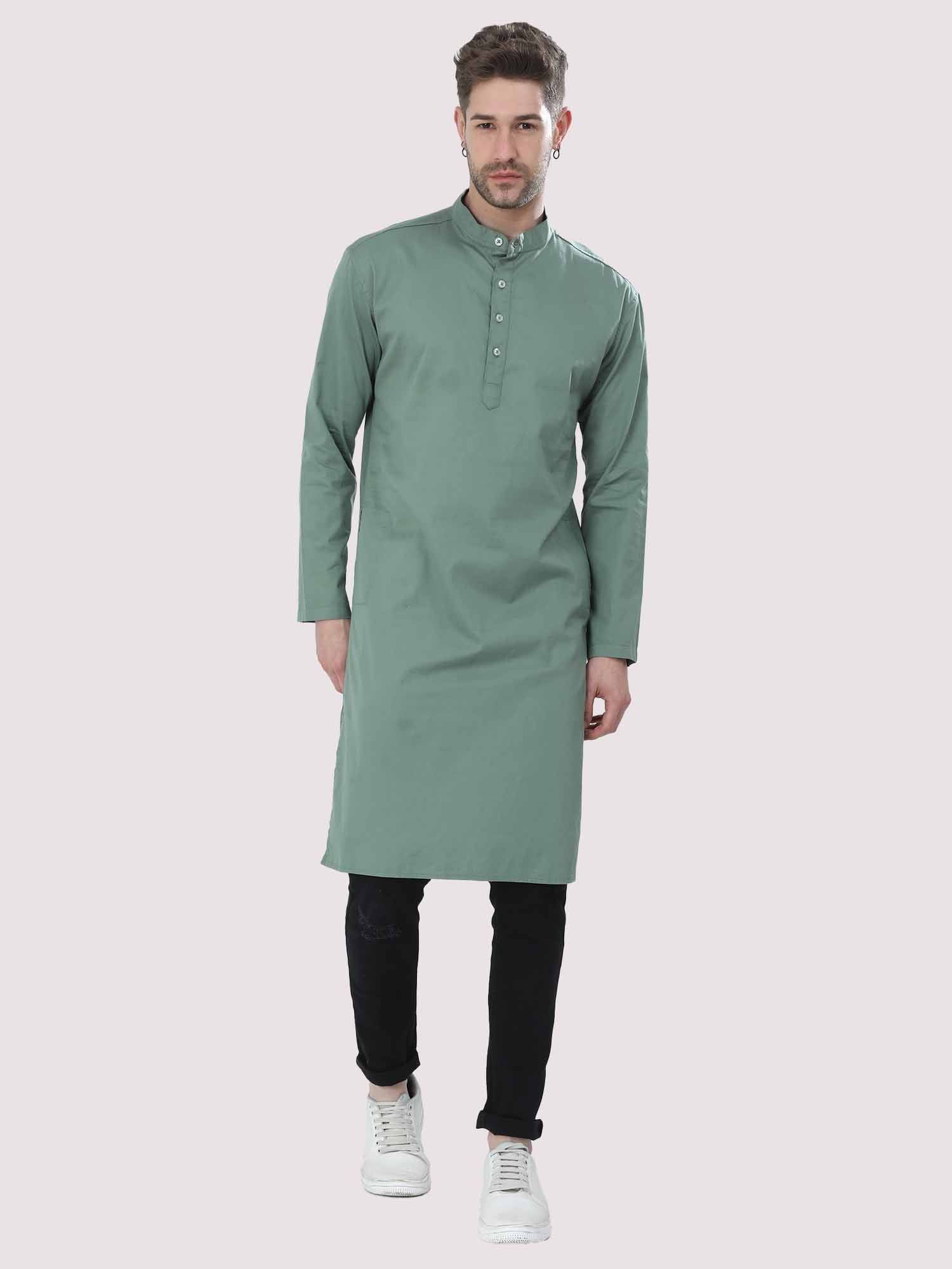 Hunter Green Solid Kurta - Guniaa Fashions