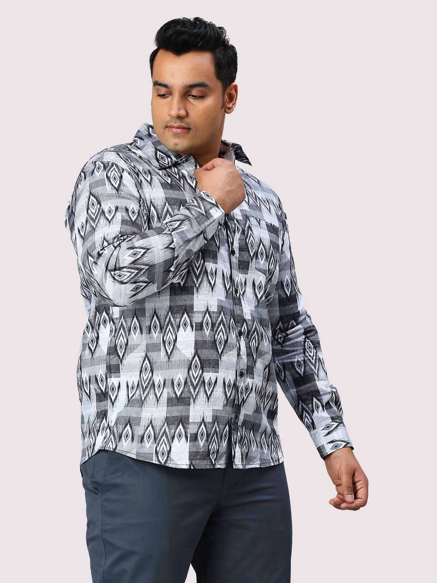 Iron Digital Printed Full Sleeve Shirt Men's Plus Size - Guniaa Fashions