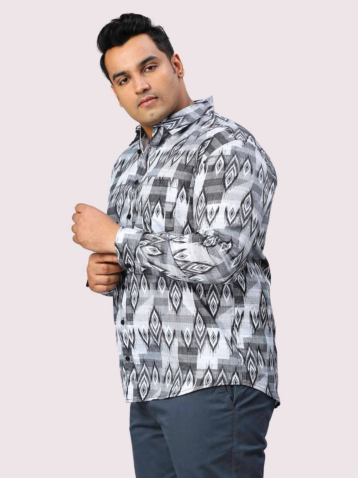 Iron Digital Printed Full Sleeve Shirt Men's Plus Size - Guniaa Fashions