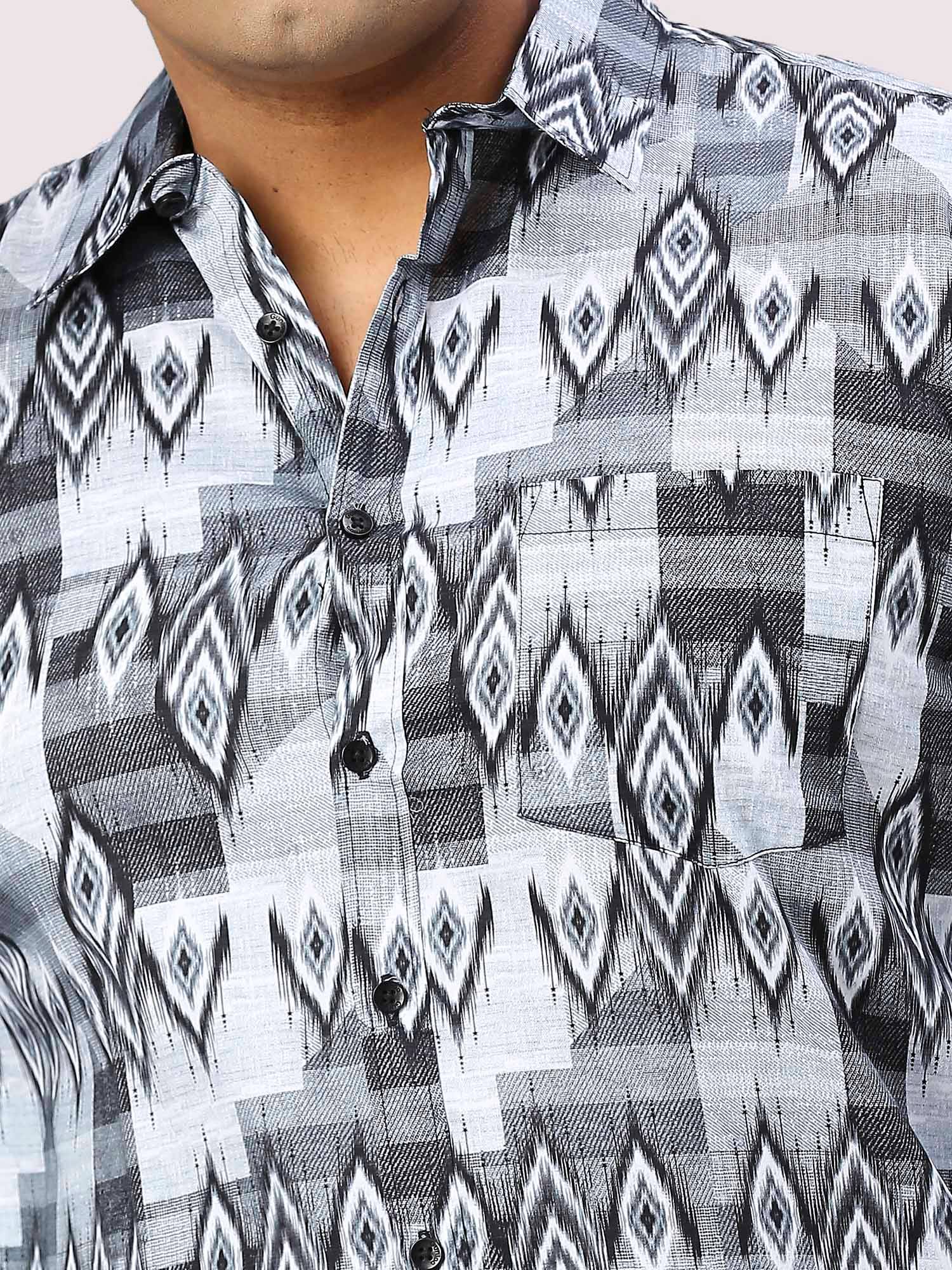 Iron Digital Printed Full Sleeve Shirt Men's Plus Size - Guniaa Fashions
