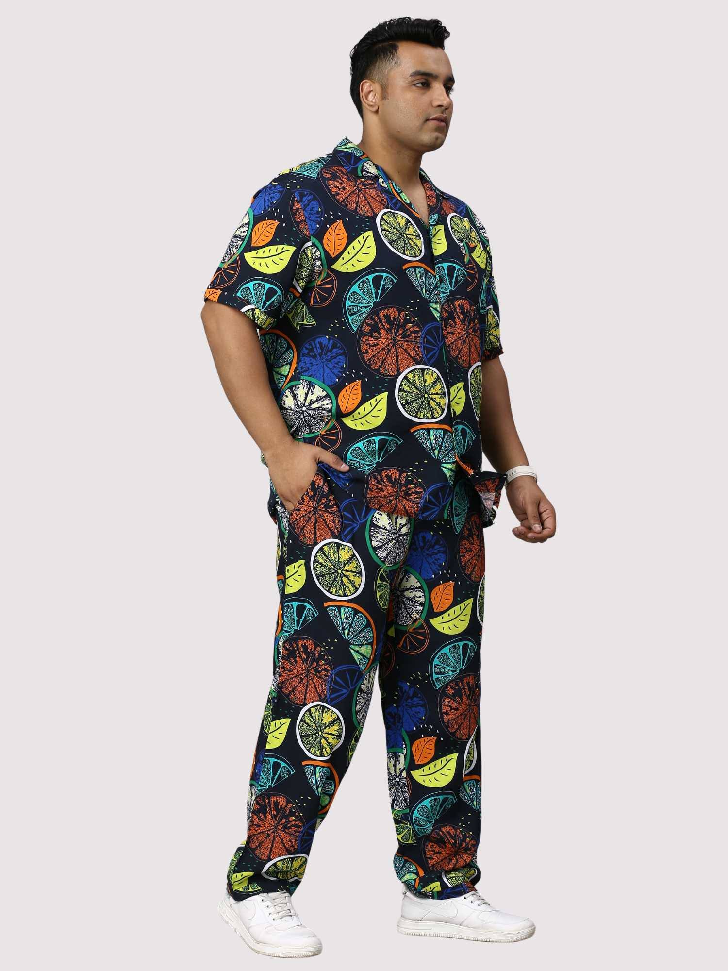 Lemon Burst Digital Printed Full Co-Ords Men's Plus Size - Guniaa Fashions