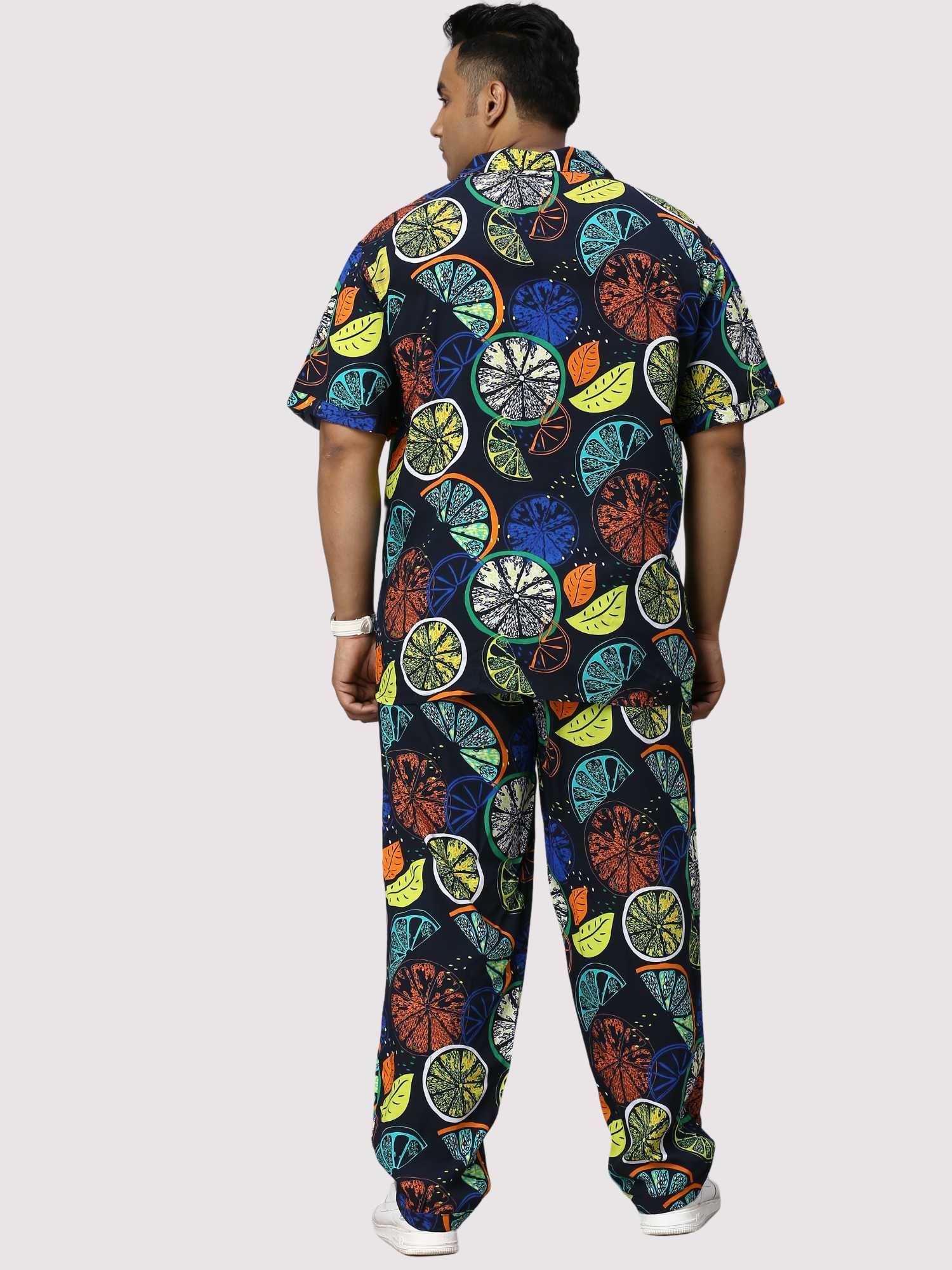 Lemon Burst Digital Printed Full Co-Ords Men's Plus Size - Guniaa Fashions