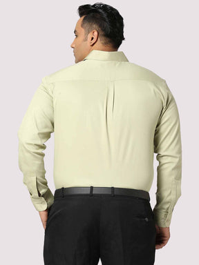 Light Green Solid Stretchable Cotton Shirt Men's Plus Size - Guniaa Fashions