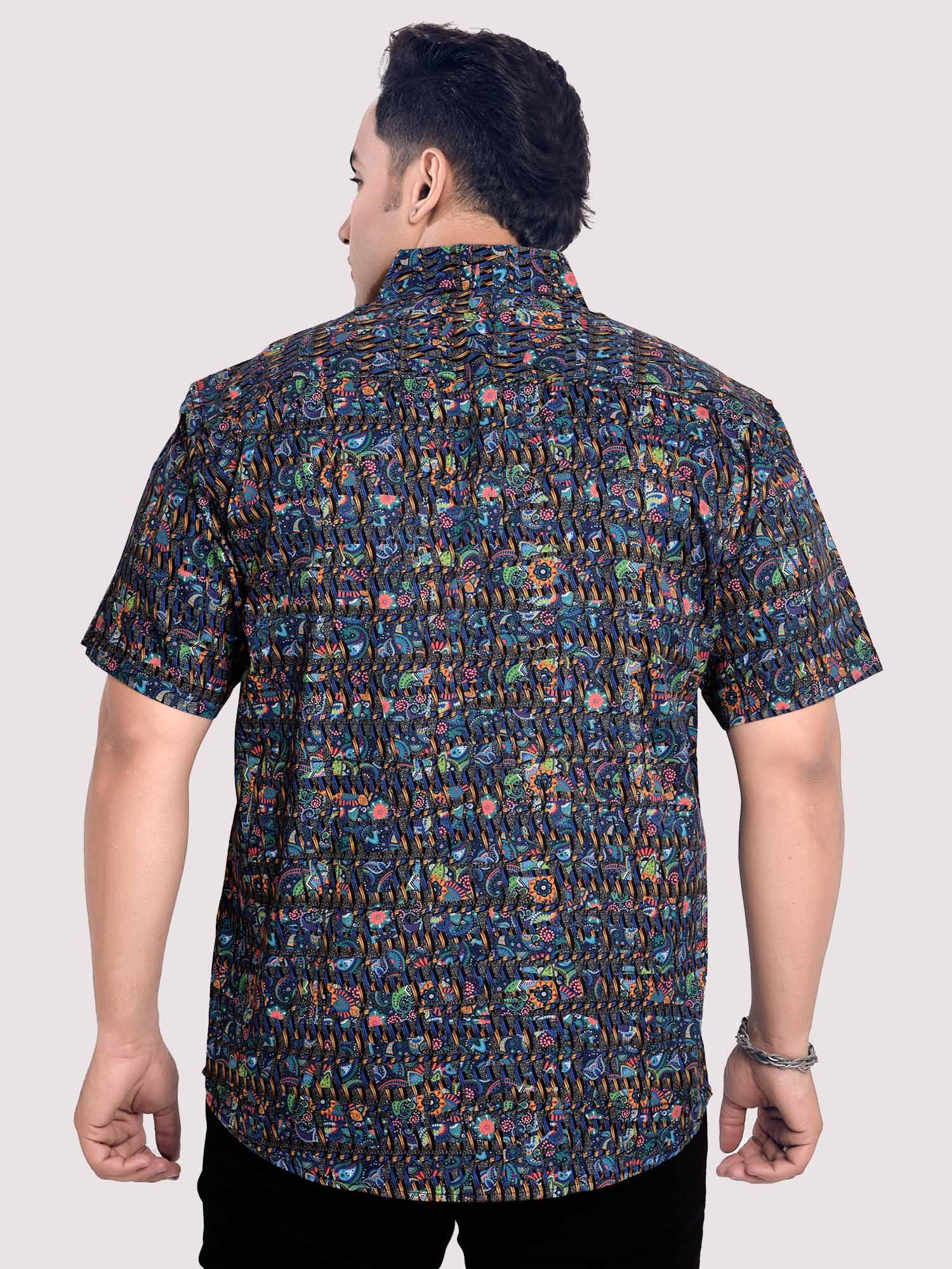 Little Paisley Digital Printed Shirt Men's Plus Size - Guniaa Fashions