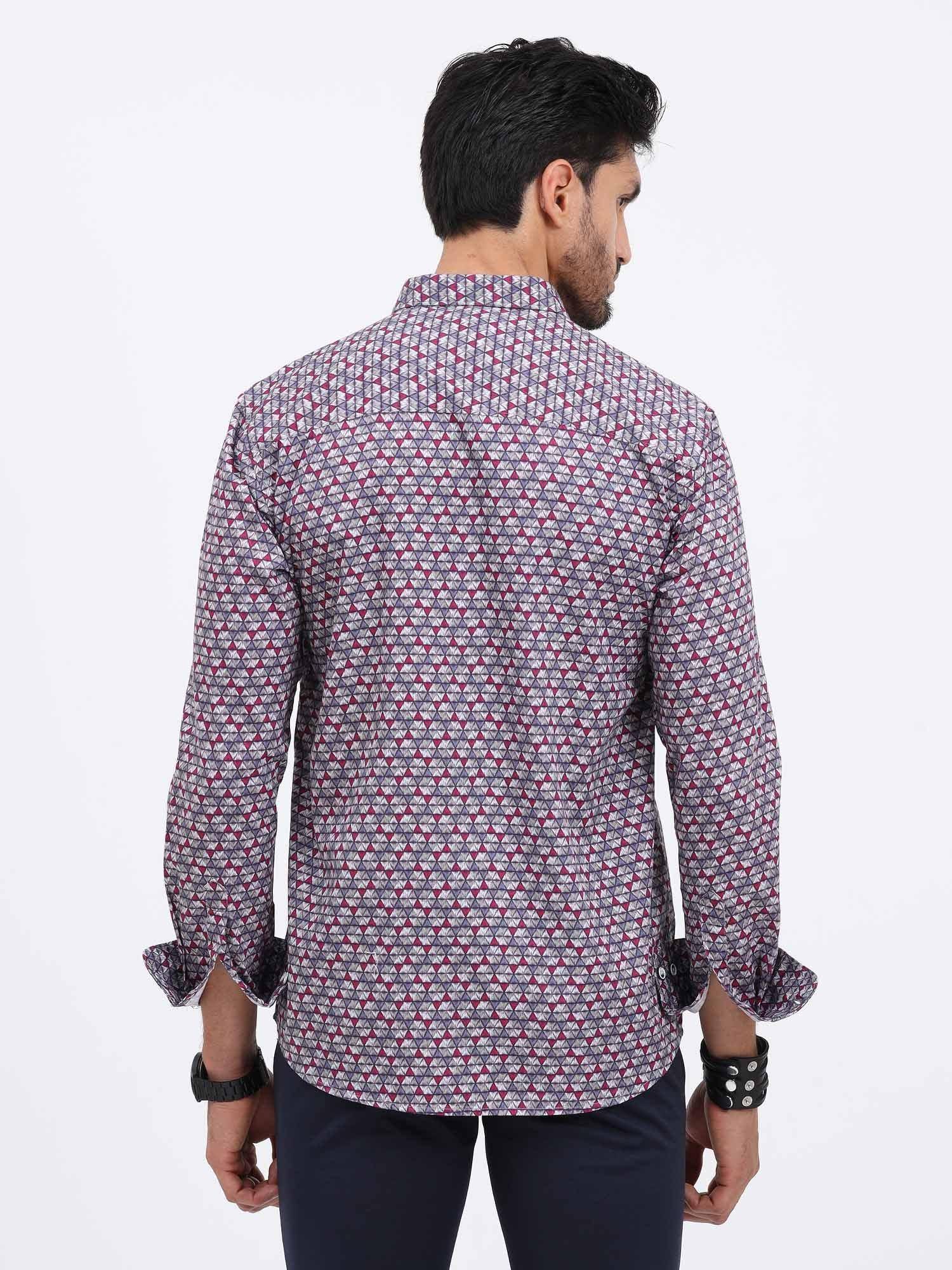 Little Triangles Printed Full Sleeve Shirt - Guniaa Fashions