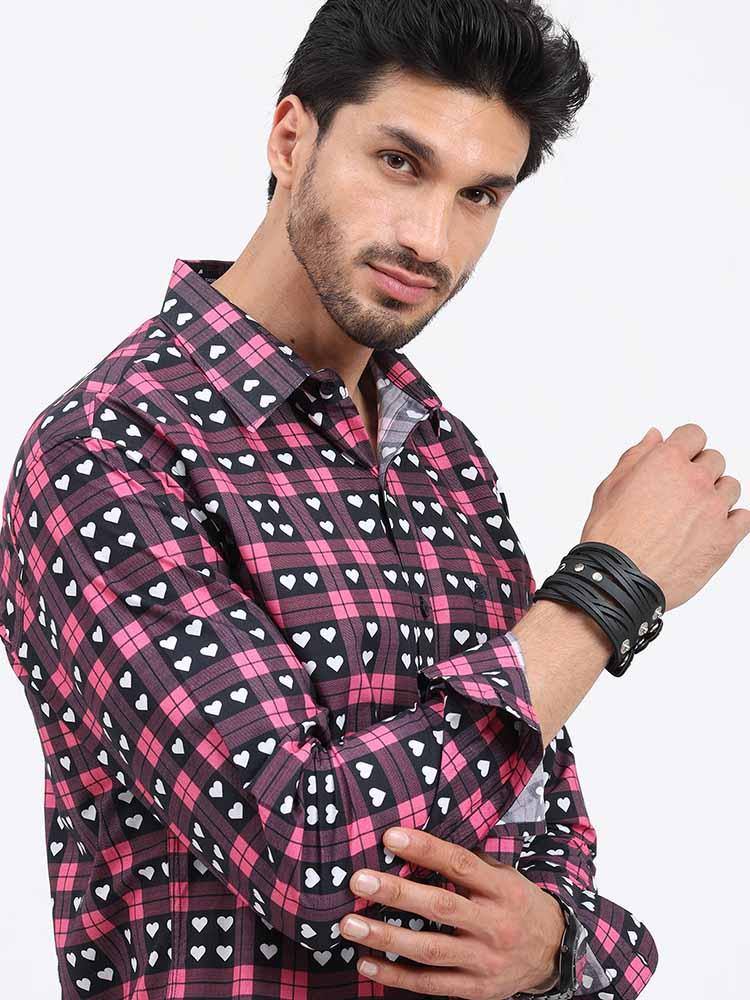 Love Checks Printed Full Sleeve Shirt - Guniaa Fashions