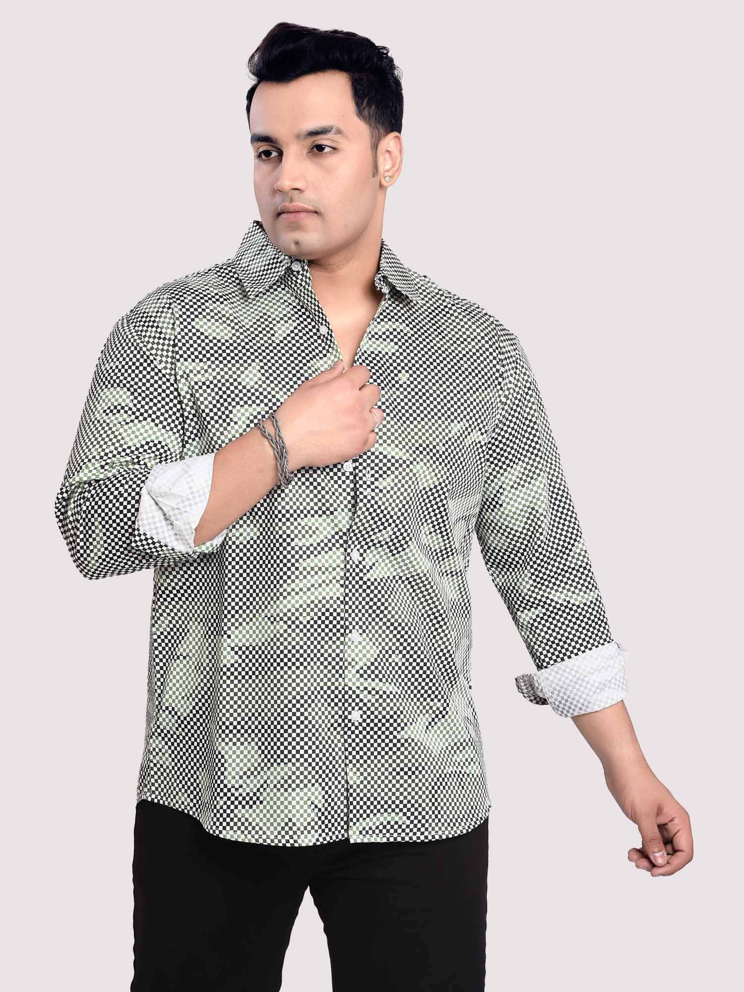 Matrix PrintedÃ‚Â Digital Printed Shirt Men's Plus Size - Guniaa Fashions