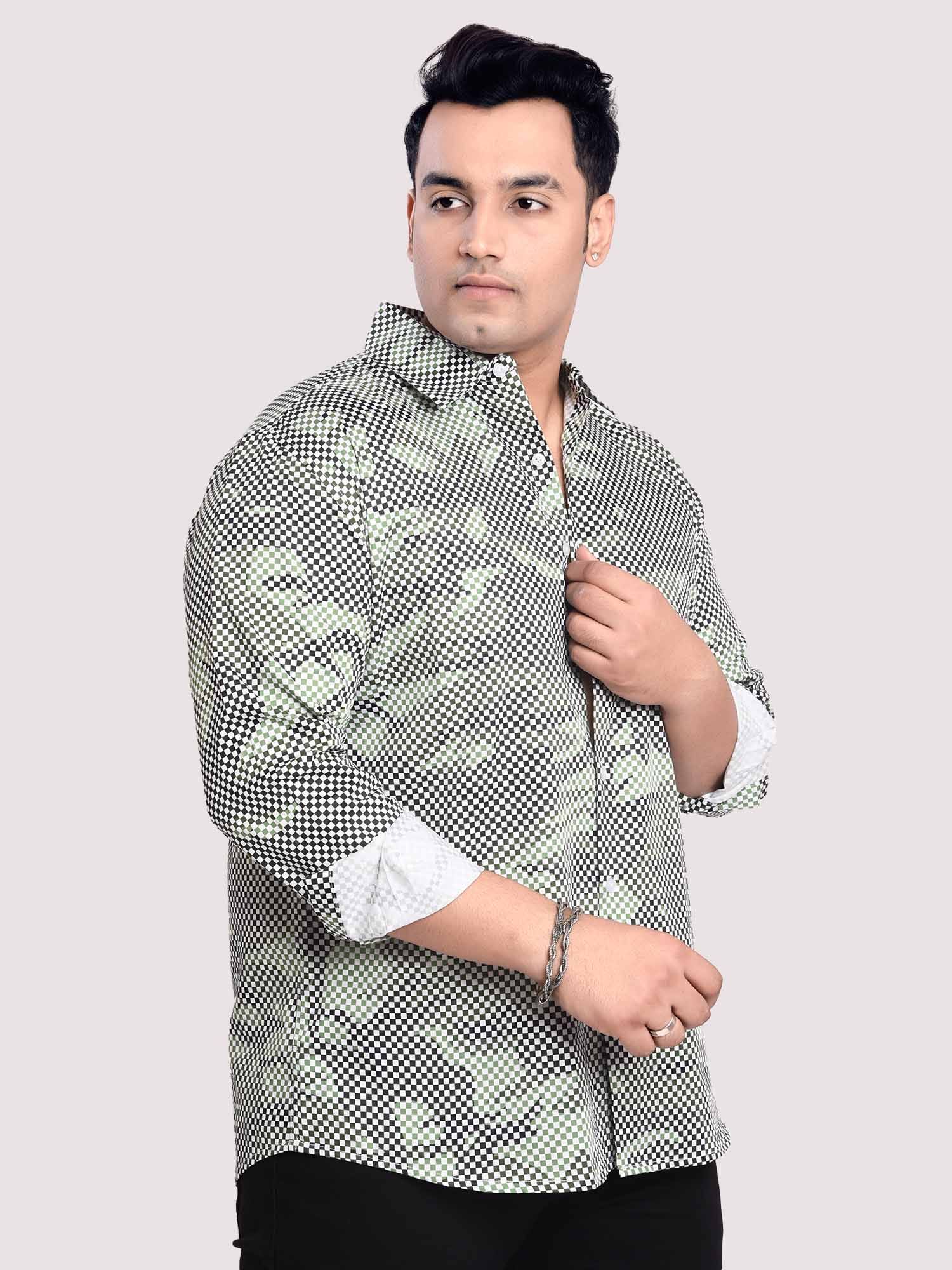 Matrix PrintedÃ‚Â Digital Printed Shirt Men's Plus Size - Guniaa Fashions