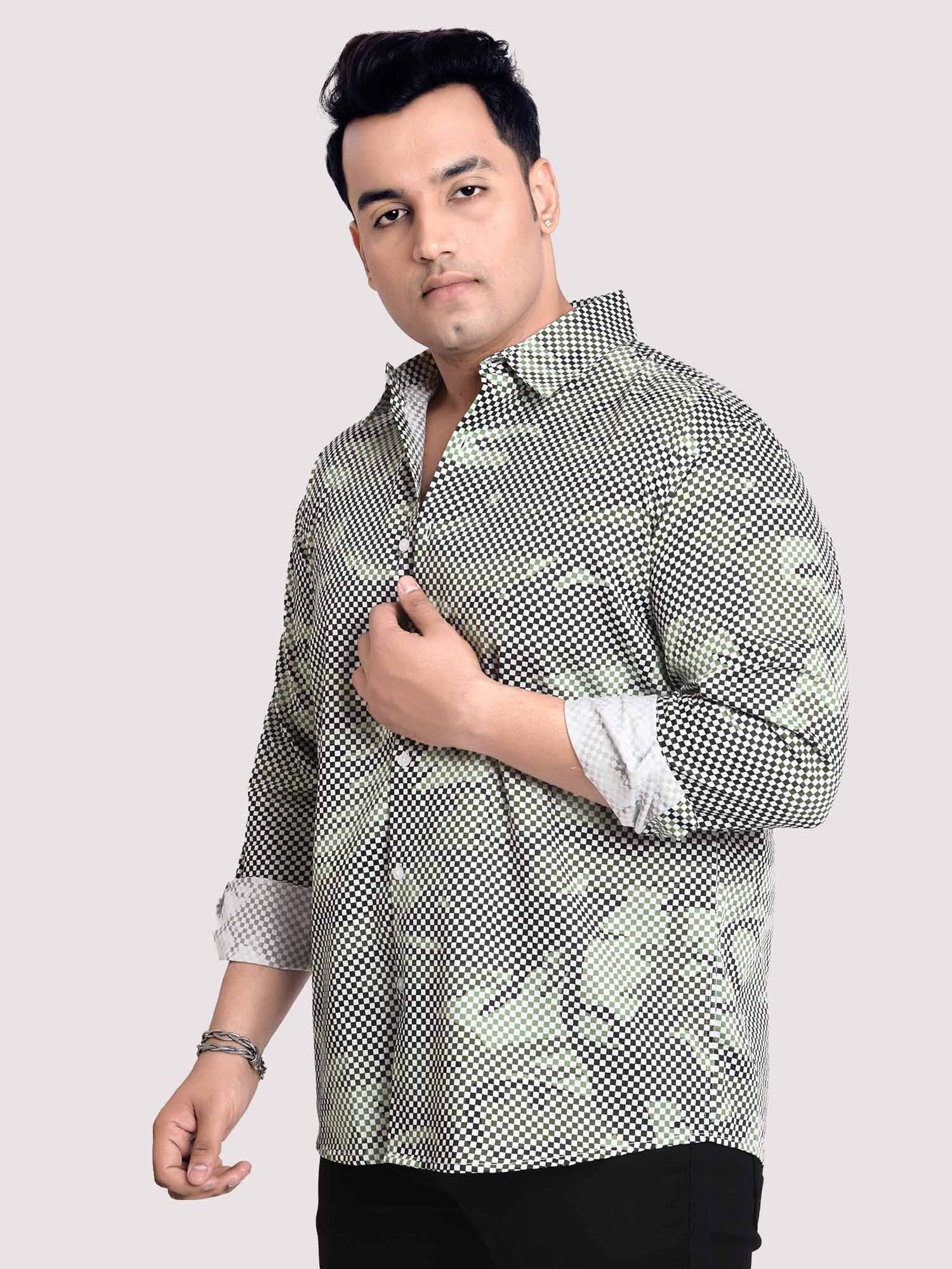 Matrix PrintedÃ‚Â Digital Printed Shirt Men's Plus Size - Guniaa Fashions