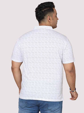 Men Plus Size Abstract Geometric Pattern Digital Printed Polo Collar T-shirt - Guniaa Fashions