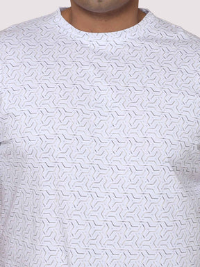 Men Plus Size Abstract Geometric Pattern Digital Printed Round Neck T-shirt - Guniaa Fashions