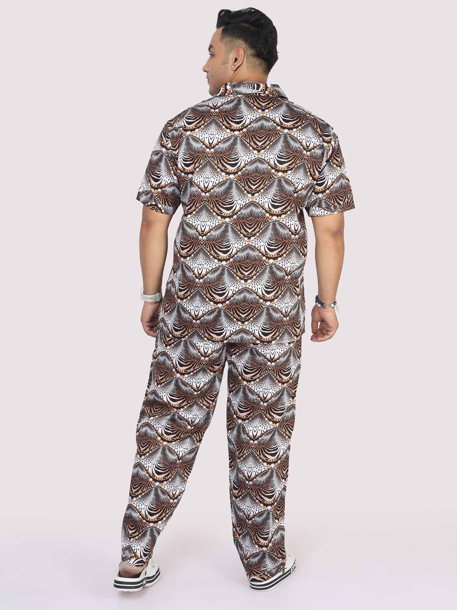 Men Plus Size Animal Wavy Printed FULL Sleeve Co-Ords - Guniaa Fashions