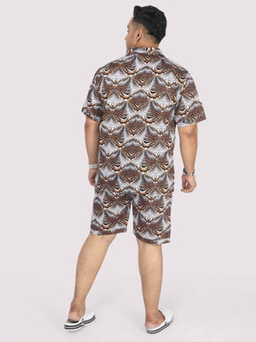 Men Plus Size Animal Wavy Printed Half Sleeve Co-Ords - Guniaa Fashions