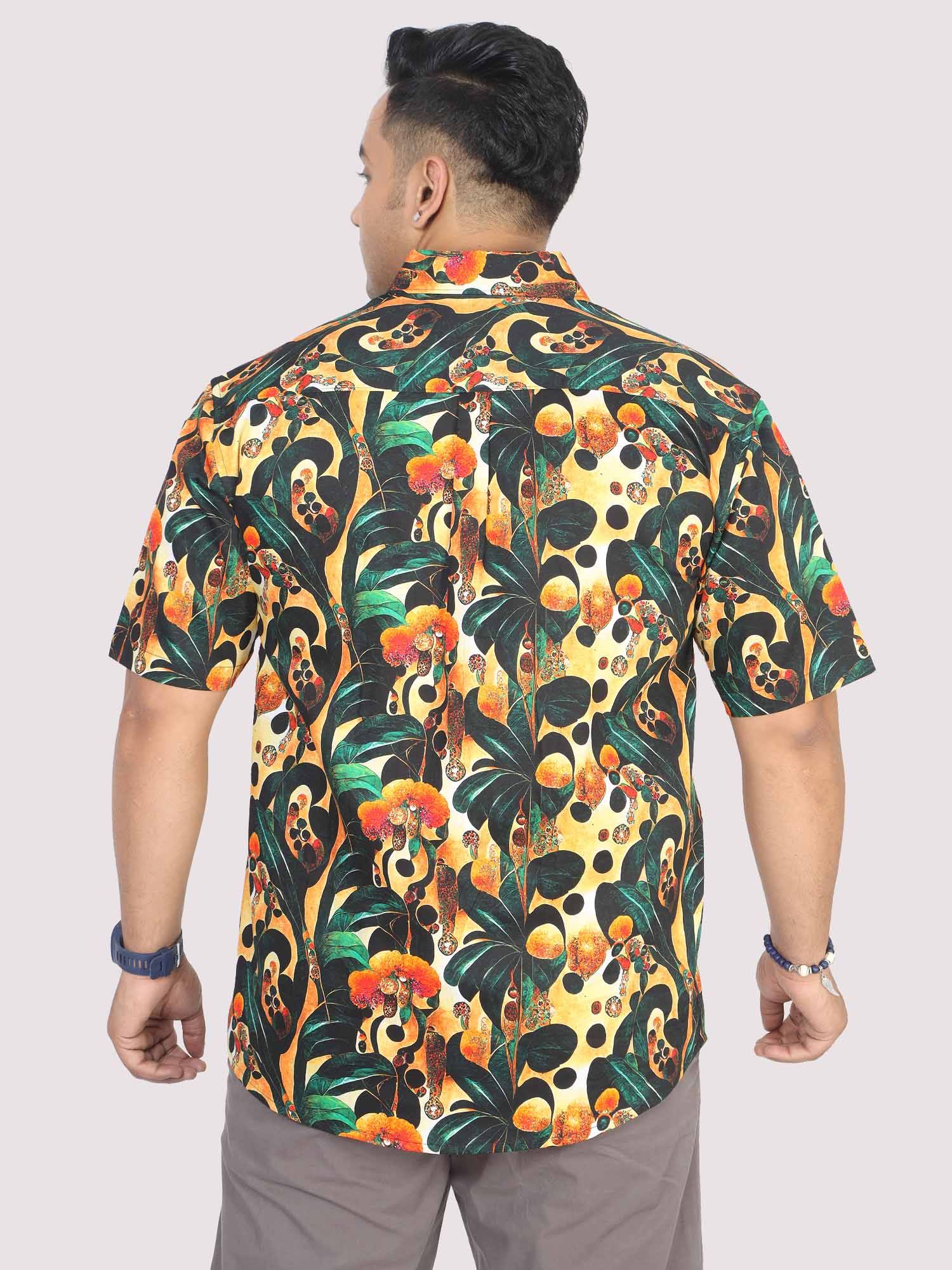 Men Plus Size Astro Gems Digital Printed Half Shirt - Guniaa Fashions