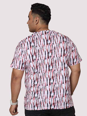 Men Plus Size Black & Red Spectrum Digital Printed Round Neck T-shirt - Guniaa Fashions