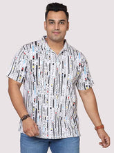 Men Plus Size Black Dotted Digital Printed Polo Collar T-shirt - Guniaa Fashions