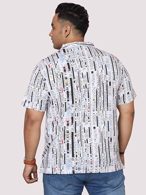 Men Plus Size Black Dotted Digital Printed Polo Collar T-shirt - Guniaa Fashions