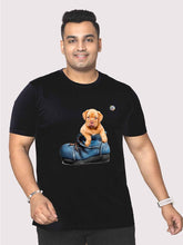 Men Plus Size Black Puppy in a Shoe Printed Round Neck T-Shirt - Guniaa Fashions