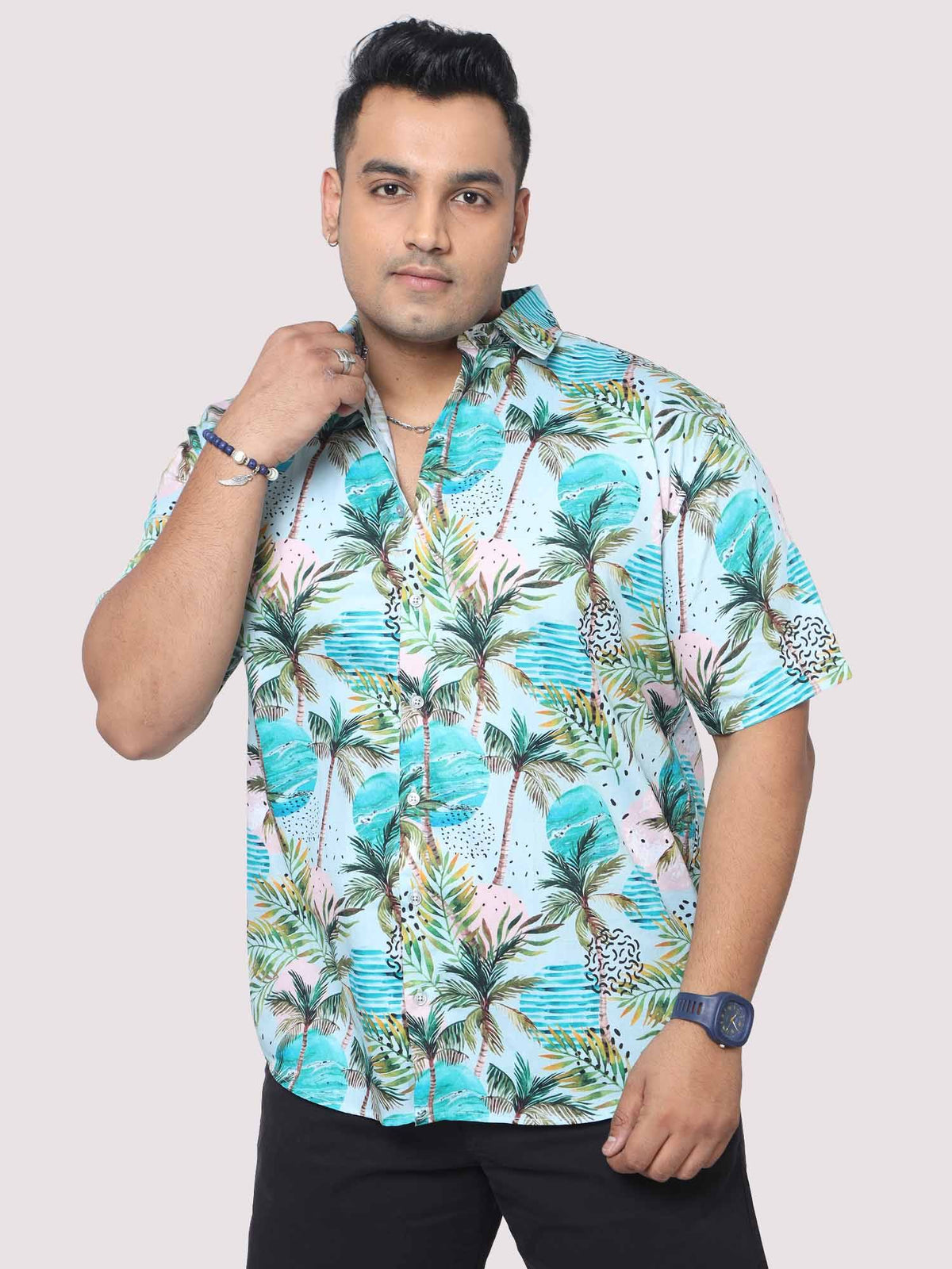 Buy Men Plus Size Coco Fashion Digital Printed Half Shirt Guniaa