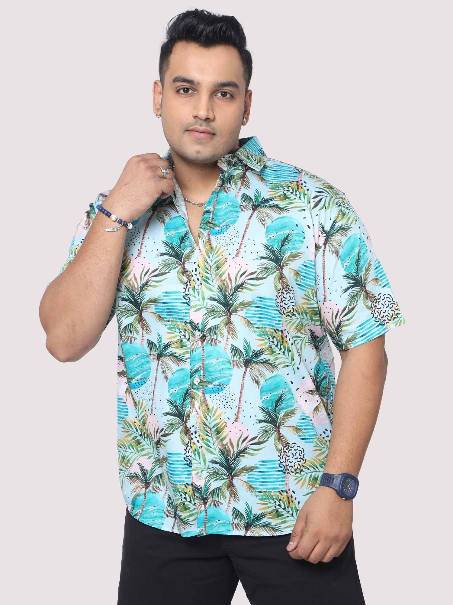 Men Plus Size Coco Fashion Digital Printed Half Shirt - Guniaa Fashions