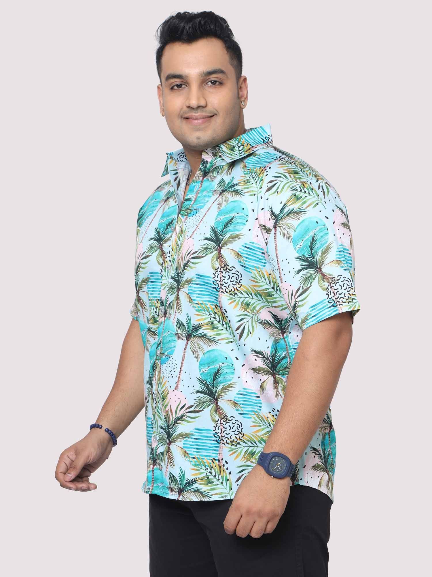 Men Plus Size Coco Fashion Digital Printed Half Shirt - Guniaa Fashions