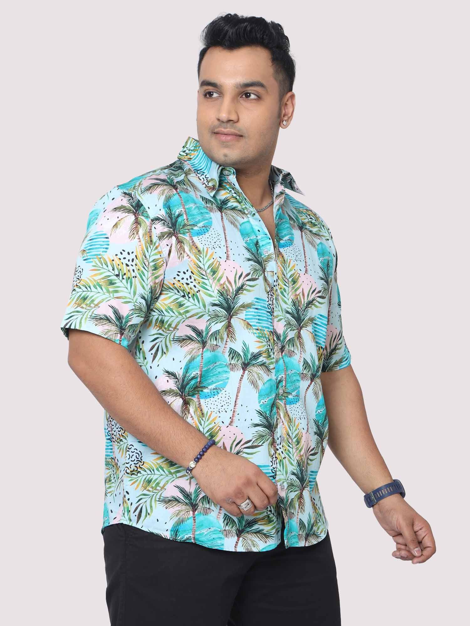 Men Plus Size Coco Fashion Digital Printed Half Shirt - Guniaa Fashions